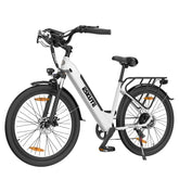 Electric Bike ESKUTE Polluno Plus - 250W Motor 36V20AH Battery 28 Inch Tires Mechanical Disc Brake - White